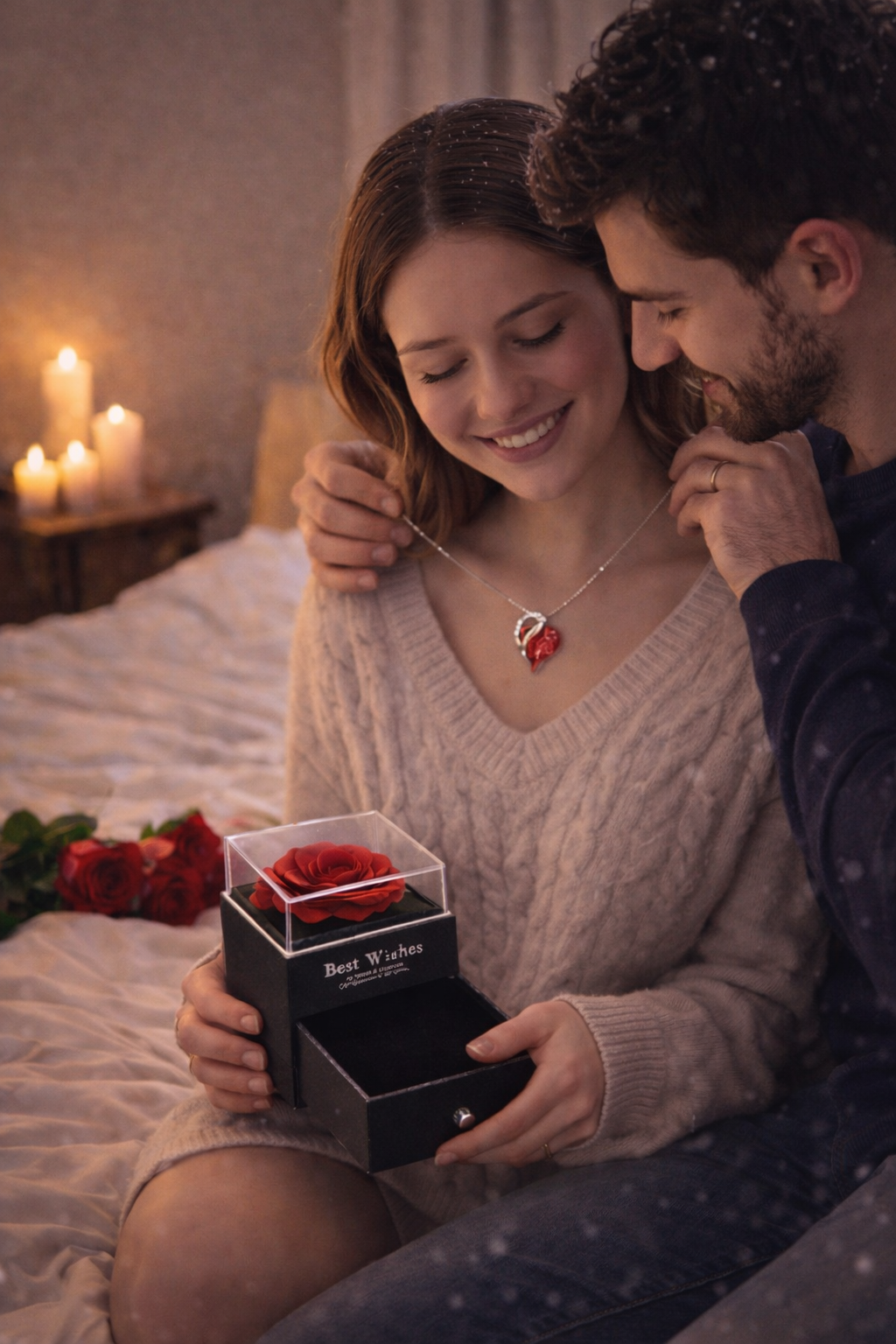 Caja de Amor 🌹 (Collar + Rosa Eterna)