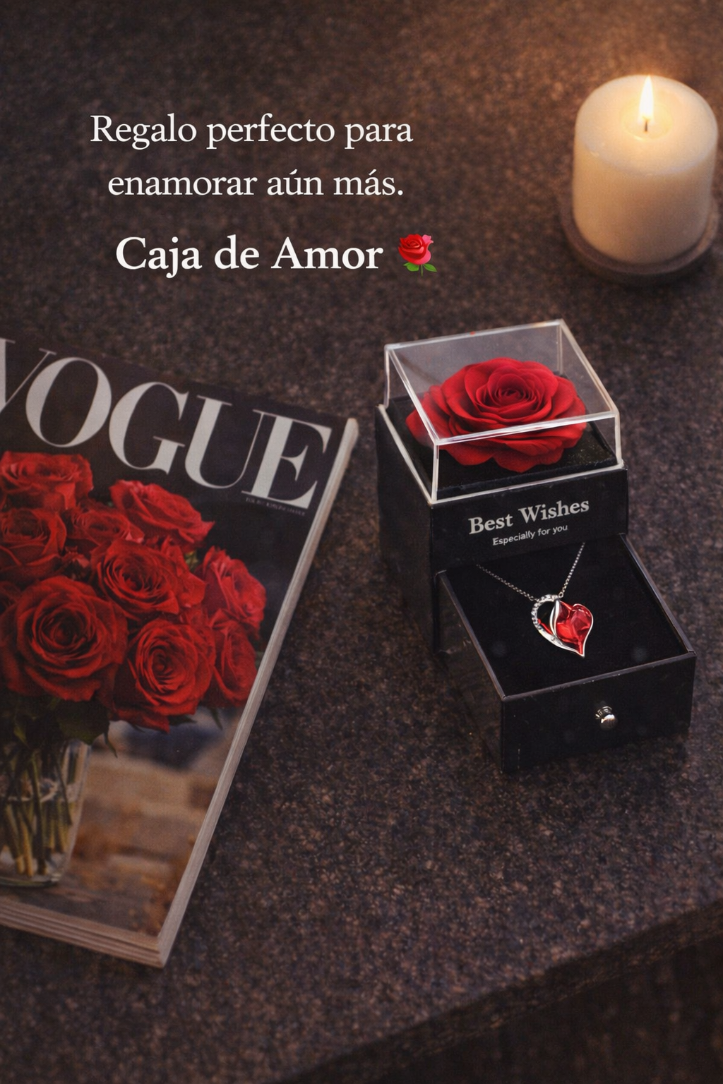 Caja de Amor 🌹 (Collar + Rosa Eterna)