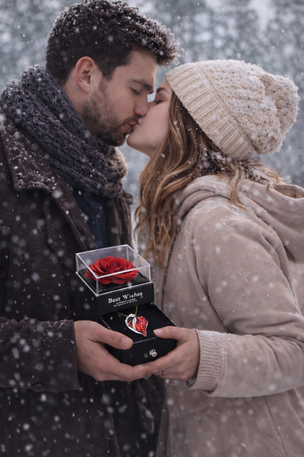 Caja de Amor 🌹 (Collar + Rosa Eterna)